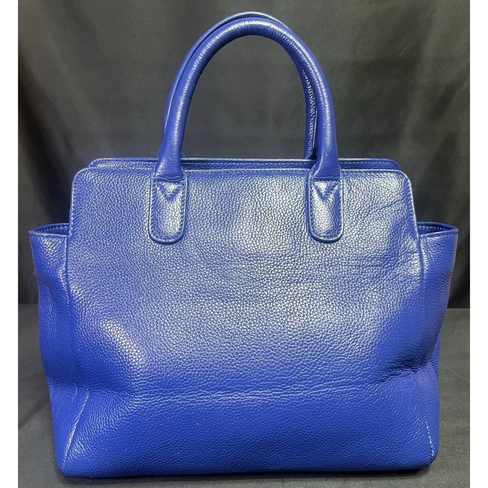 Onna Ehrlich  Blue Pebbled Leather Jennifer Satchel‎ Crossbody